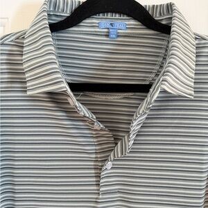 Men's Striped Polo Shirt - Gray